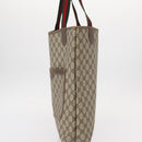 GUCCI GG Supreme Web Sherry Line Tote Bag PVC Beige Gold 39 02 003 Auth 153847-4