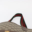 GUCCI GG Supreme Web Sherry Line Tote Bag PVC Beige Gold 39 02 003 Auth 153847-8