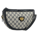 GUCCI GG Supreme Shoulder Bag PVC Navy Gold Auth 153848-1
