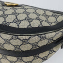 GUCCI GG Supreme Shoulder Bag PVC Navy Gold Auth 153848-10