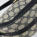 GUCCI GG Supreme Shoulder Bag PVC Navy Gold Auth 153848-11