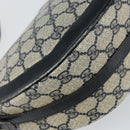 GUCCI GG Supreme Shoulder Bag PVC Navy Gold Auth 153848-13