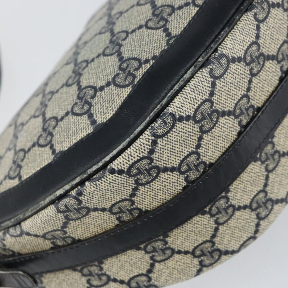 GUCCI GG Supreme Shoulder Bag PVC Navy Gold Auth 153848