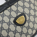 GUCCI GG Supreme Shoulder Bag PVC Navy Gold Auth 153848-14