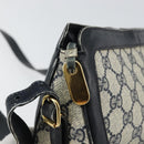 GUCCI GG Supreme Shoulder Bag PVC Navy Gold Auth 153848-15