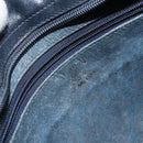 GUCCI GG Supreme Shoulder Bag PVC Navy Gold Auth 153848-16