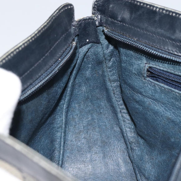 GUCCI GG Supreme Shoulder Bag PVC Navy Gold Auth 153848