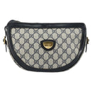 GUCCI GG Supreme Shoulder Bag PVC Navy Gold Auth 153848-2