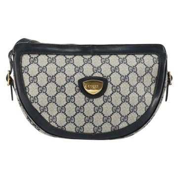 GUCCI GG Supreme Shoulder Bag PVC Navy Gold Auth 153848 - 0
