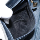 GUCCI GG Supreme Shoulder Bag PVC Navy Gold Auth 153848-20