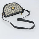 GUCCI GG Supreme Shoulder Bag PVC Navy Gold Auth 153848-7