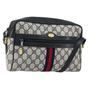 GUCCI GG Supreme Sherry Line Shoulder Bag PVC Navy Gold 001 4071 5 Auth 153849-1