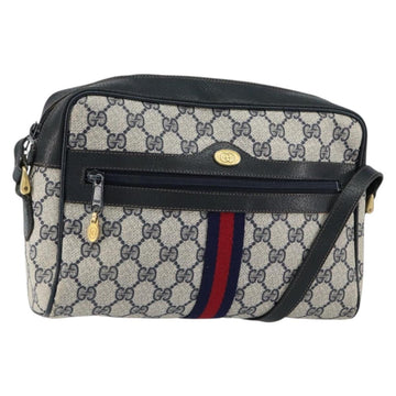 GUCCI GG Supreme Sherry Line Shoulder Bag PVC Navy Gold 001 4071 5 Auth 153849