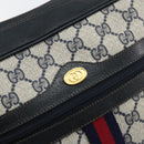 GUCCI GG Supreme Sherry Line Shoulder Bag PVC Navy Gold 001 4071 5 Auth 153849-14