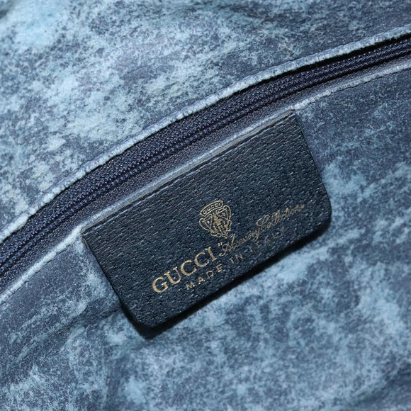 GUCCI GG Supreme Sherry Line Shoulder Bag PVC Navy Gold 001 4071 5 Auth 153849