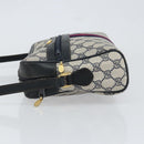 GUCCI GG Supreme Sherry Line Shoulder Bag PVC Navy Gold 001 4071 5 Auth 153849-5