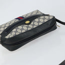 GUCCI GG Supreme Sherry Line Shoulder Bag PVC Navy Gold 001 4071 5 Auth 153849-6