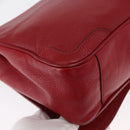 Salvatore Ferragamo Gancini Shoulder Bag Leather Red Gold Auth 153850-15