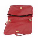 Salvatore Ferragamo Gancini Shoulder Bag Leather Red Gold Auth 153850-18
