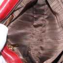 Salvatore Ferragamo Gancini Shoulder Bag Leather Red Gold Auth 153850-11