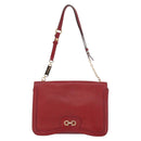 Salvatore Ferragamo Gancini Shoulder Bag Leather Red Gold Auth 153850-13