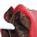 Salvatore Ferragamo Gancini Shoulder Bag Leather Red Gold Auth 153850-21