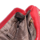 Salvatore Ferragamo Gancini Shoulder Bag Leather Red Gold Auth 153850-23