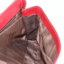 Salvatore Ferragamo Gancini Shoulder Bag Leather Red Gold Auth 153850-24