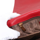 Salvatore Ferragamo Gancini Shoulder Bag Leather Red Gold Auth 153850-25