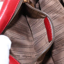 Salvatore Ferragamo Gancini Shoulder Bag Leather Red Gold Auth 153850-26