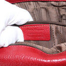 Salvatore Ferragamo Gancini Shoulder Bag Leather Red Gold Auth 153850-12