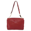 Salvatore Ferragamo Gancini Shoulder Bag Leather Red Gold Auth 153850-2