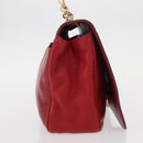 Salvatore Ferragamo Gancini Shoulder Bag Leather Red Gold Auth 153850-4