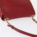 Salvatore Ferragamo Gancini Shoulder Bag Leather Red Gold Auth 153850-6