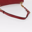 Salvatore Ferragamo Gancini Shoulder Bag Leather Red Gold Auth 153850-7