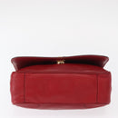 Salvatore Ferragamo Gancini Shoulder Bag Leather Red Gold Auth 153850-5