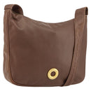 CELINE Circle Shoulder Bag Leather Brown Gold Auth 153852-1