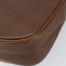 CELINE Circle Shoulder Bag Leather Brown Gold Auth 153852-9