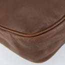 CELINE Circle Shoulder Bag Leather Brown Gold Auth 153852-14