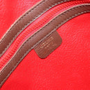 CELINE Circle Shoulder Bag Leather Brown Gold Auth 153852-18