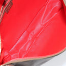 CELINE Circle Shoulder Bag Leather Brown Gold Auth 153852-10