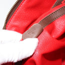 CELINE Circle Shoulder Bag Leather Brown Gold Auth 153852-12