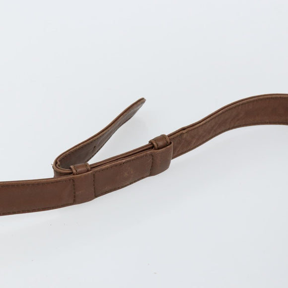 CELINE Circle Shoulder Bag Leather Brown Gold Auth 153852