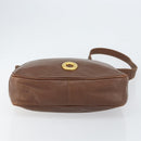 CELINE Circle Shoulder Bag Leather Brown Gold Auth 153852-5