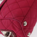 PRADA Chain Shoulder Bag Nylon Pink Silver Auth 153853-10