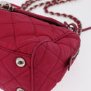 PRADA Chain Shoulder Bag Nylon Pink Silver Auth 153853-11