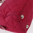 PRADA Chain Shoulder Bag Nylon Pink Silver Auth 153853-12