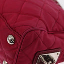 PRADA Chain Shoulder Bag Nylon Pink Silver Auth 153853-13