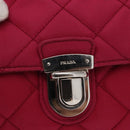 PRADA Chain Shoulder Bag Nylon Pink Silver Auth 153853-15