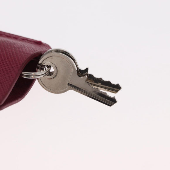 PRADA Chain Shoulder Bag Nylon Pink Silver Auth 153853